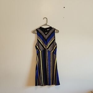 Bar III Blue and Black Geometric  Dress